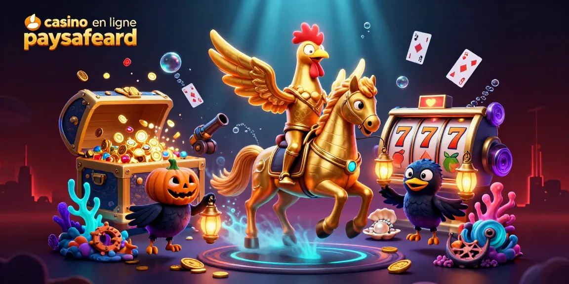 Casino en ligne paysafecard : Une illustration immersive avec des personnages épiques dans un cadre de casino vibrant.
