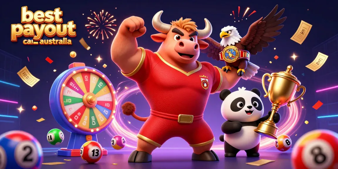 Experience the thrill with the best payout casinos australia mascot trio celebrating wins amidst vibrant gaming elements.