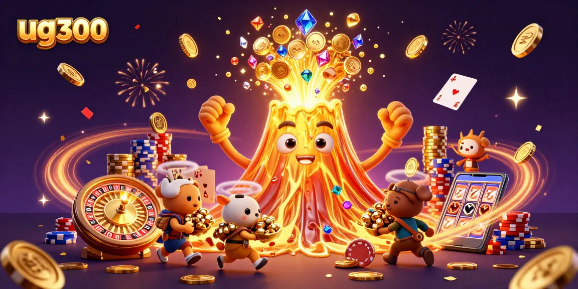 Permainan slot ug300 yang menampilkan harta karun dan volatilitas tinggi dengan efek visual memukau